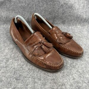 JOHNSTON & MURPHY Tassel‎ Kilt Moc Toe Leather Brown Loafer Slip On Shoe Mens 11